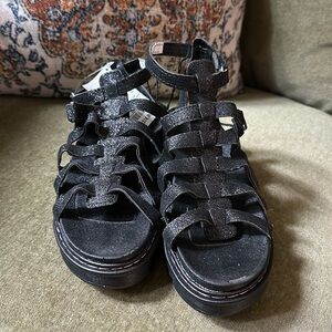 Girls size 2 brand new black doc marten style sandals